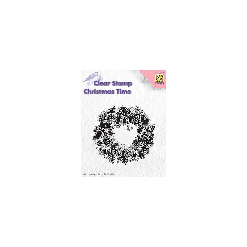 (CT013)Nellie's Choice Clear Stamp Christmas time wreath