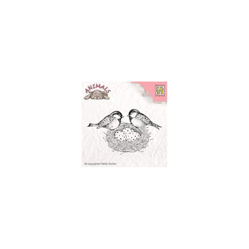 (ANI013)Nellie's Choice Clear Stamp Animals birdsnest