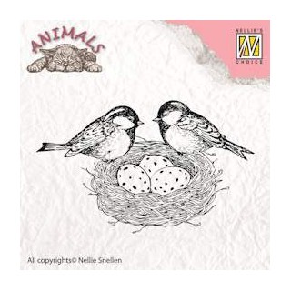 (ANI013)Nellie's Choice Clear Stamp Animals birdsnest