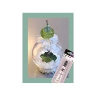 (12359-5907)Glass domes set 7 - crystalina leave