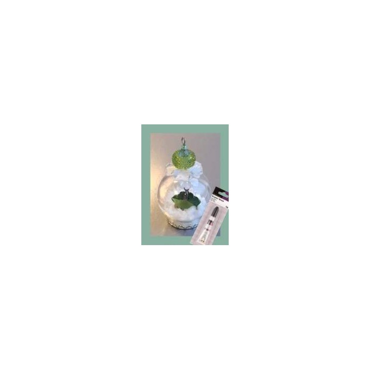 (12359-5907)Glass domes set 7 - crystalina leave