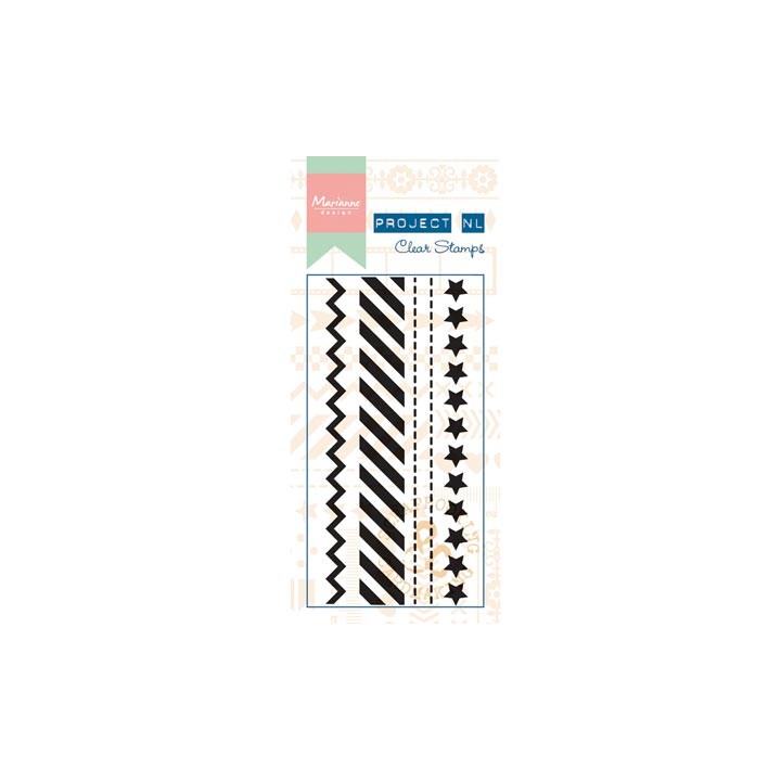 (PL1504)Clear stamps Project NL Border - Stars