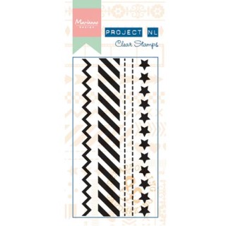 (PL1504)Clear stamps Project NL Border - Stars