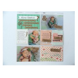 (PL4501)Marianne Design Project NL Adhesive stickers - Blue & Gr
