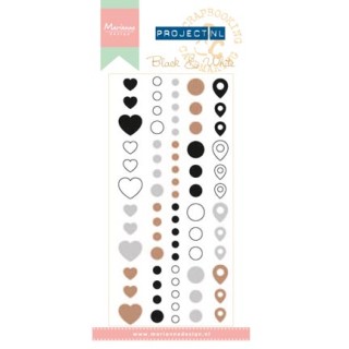 (PL4503)Marianne Design Project NL Adhesive stickers-Black & Whi