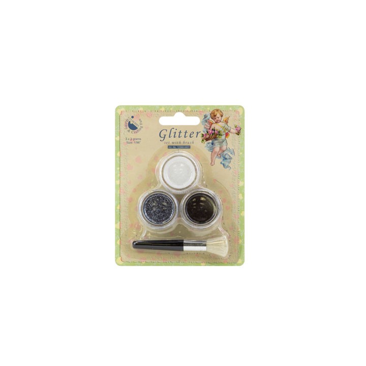 (12344-4401)Glitter Kit - Black, Anthraciet, White