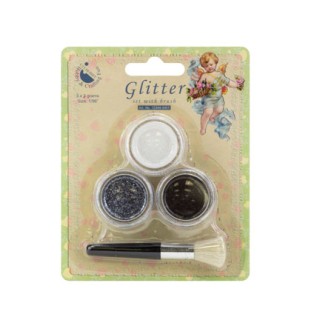 (12344-4401)Glitter Kit - Black, Anthraciet, White