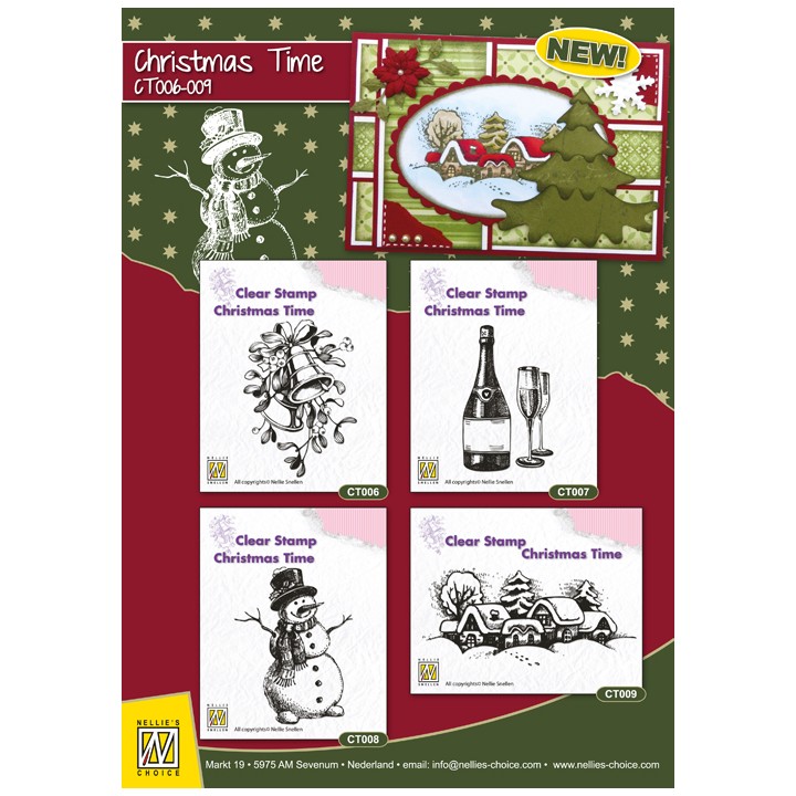(CT007)Nellie's Choice Clear Stamp Christmas time Champagn