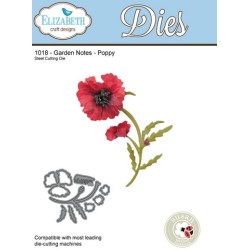 (SKU1018)Elizabeth Craft Design Die Garden Notes - Poppy