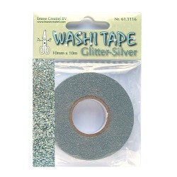 (61.1116)Washi tape glitter silver 10 mm x 10 m