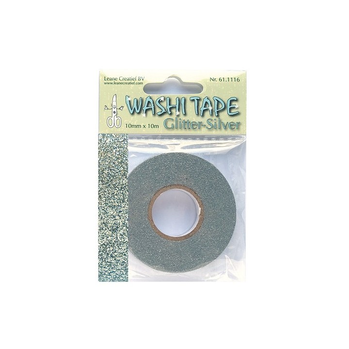 (61.1116)Washi tape glitter silver 10 mm x 10 m