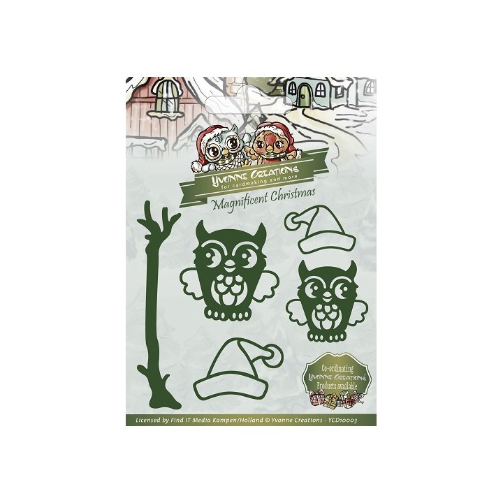 (YCD10003)Yvonne Creations die Christmas owls