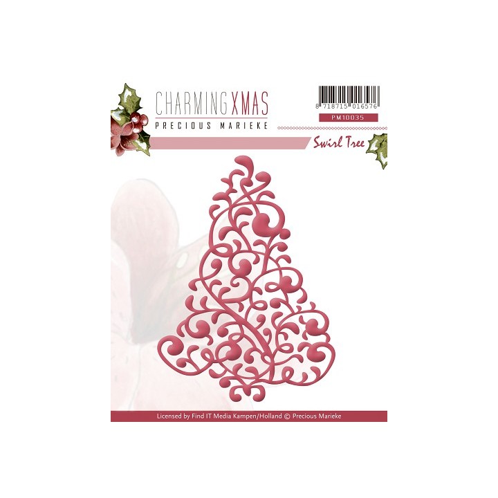 (PM10035)Precious Marieke - Charming Xmas - Swirl Tree