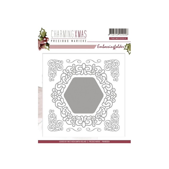 (PMEMB10004)Precious Marieke - Embossing Folder - Charming Xmas