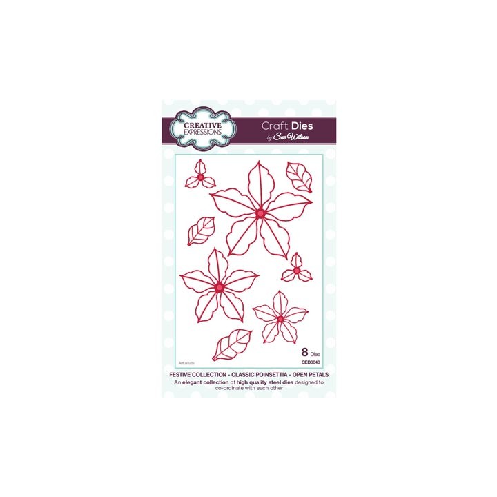 (CED3040)Craft Dies - Classic Poinsettia Open Petals