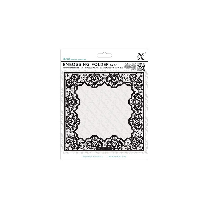 (XCU515908)Xpress embossing folder 15 x 15cm Lace Frame Delicate (XCU515908)Xpress embossing folder 15 x 15cm Lace Frame Delicate
