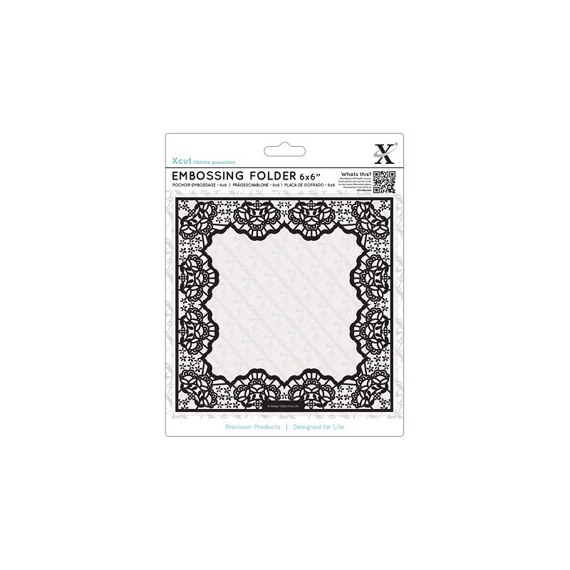 (XCU515908)Xpress embossing folder 15 x 15cm Lace Frame Delicate