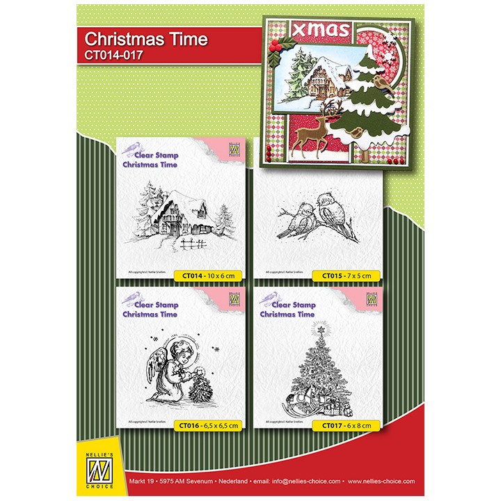 (CT015)Nellie's Choice Clear Stamp Christmas time Christmas bird