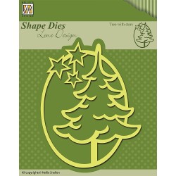 (SDL010)Nellie`s Choice Shape Dies Christmas Tree with stars