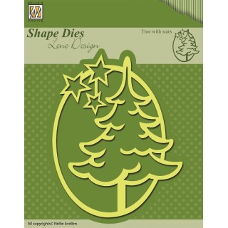 (SDL010)Nellie`s Choice Shape Dies Christmas Tree with stars