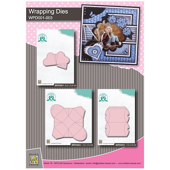 (WPD003)Nellie`s Choice Wrapping Dies gift box-3 rectangle