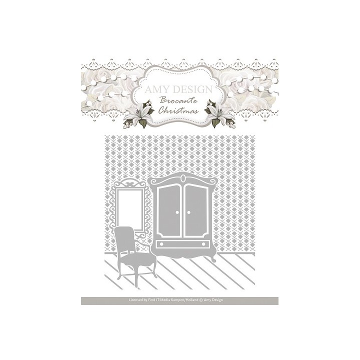 (ADEMB10003)Embossing Folder - Amy Design - Brocante Christmas