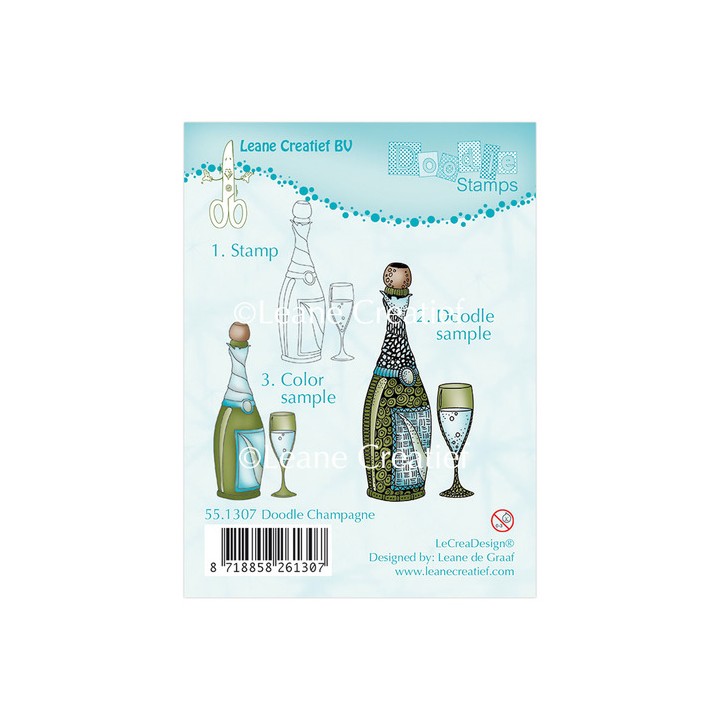 (55.1307)Doodle clear stamp Champagne