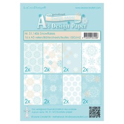 (51.1406)Paperset A5 16 vel Snowflakes blue