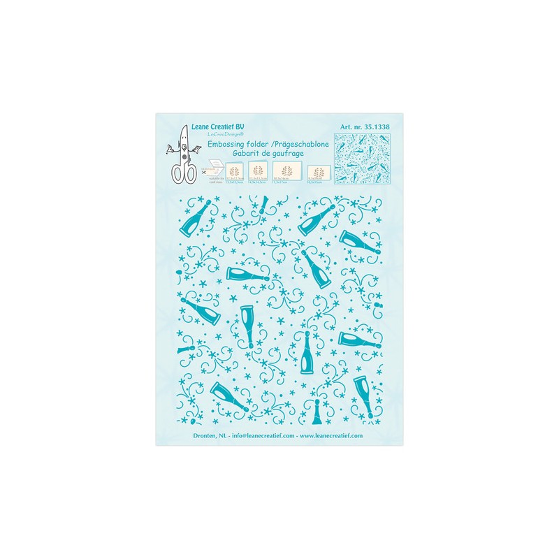 (35.1338)Embossing folder Champagne bottles