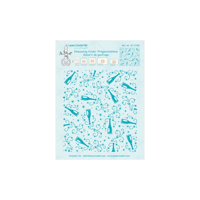 (35.1338)Embossing folder Champagne bottles