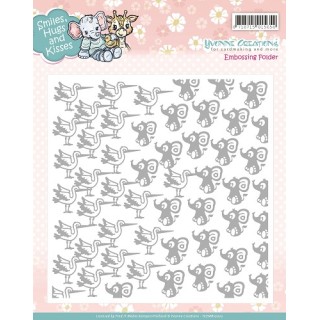 (YCEMB10002)Embossing Folder - Yvonne Creations - Smiles, Hugs a