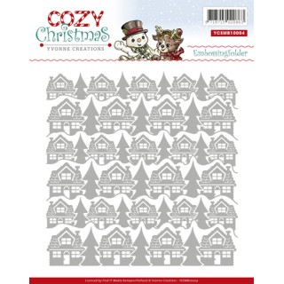 (YCEMB10004)Embossing Folder - Yvonne Creations - Cozy Christmas