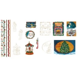 Pergamano papier parchemin veille du Noël Victorien 5 f A4(62588