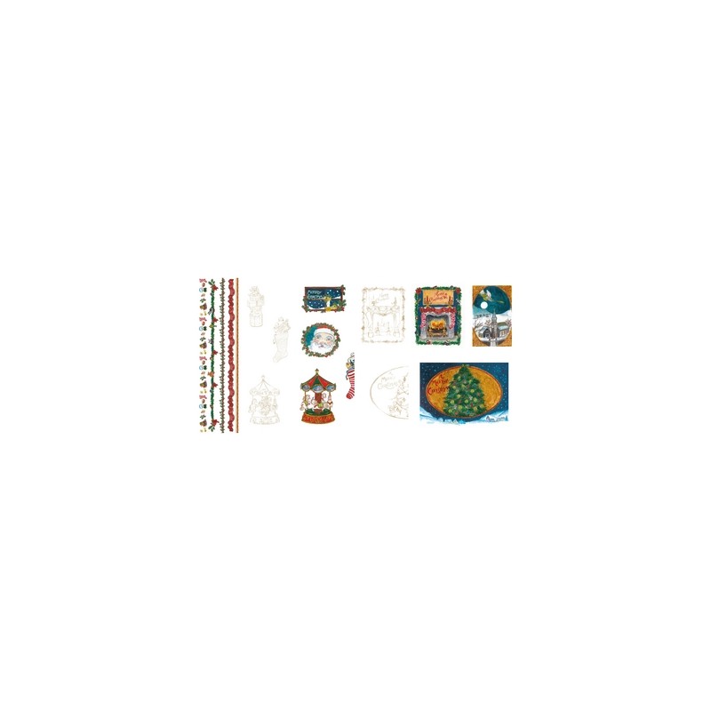 Pergamano Perkamentpapier Victoriaanse kerstavond 5 v A4(62588)