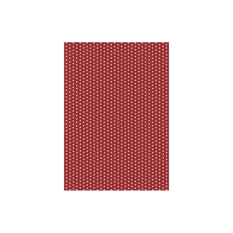Pergamano papier parchemin étoilé rouge velours 1 f A4(61822)