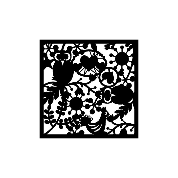 (470.801.011)Pronty Designs, 150 x 150mm - Mask Stencil Owls