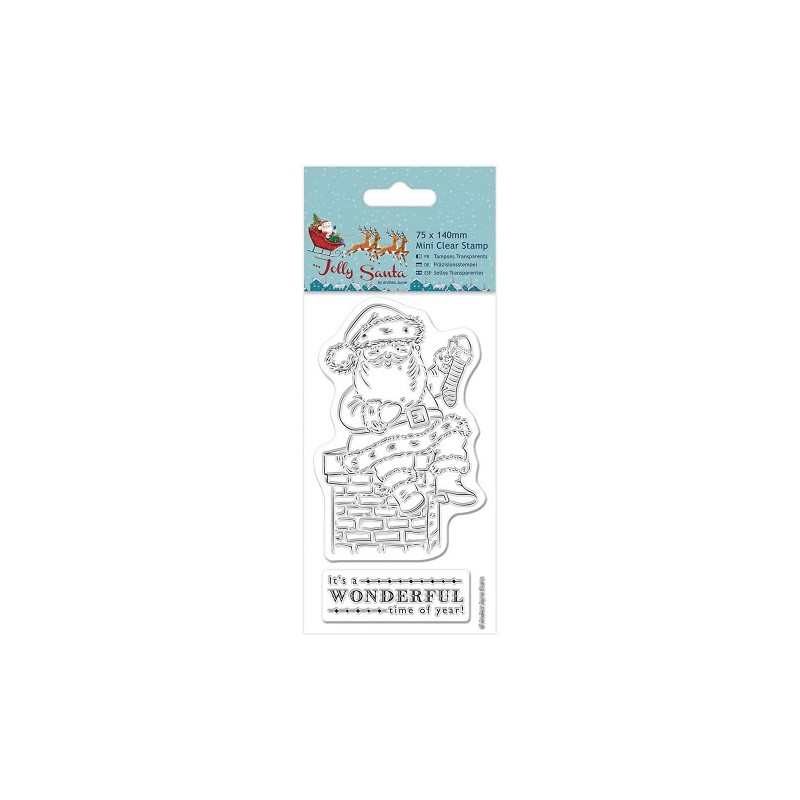(PMA907959)75 x 140mm Mini Clear Stamp - Jolly Santa - Chimney