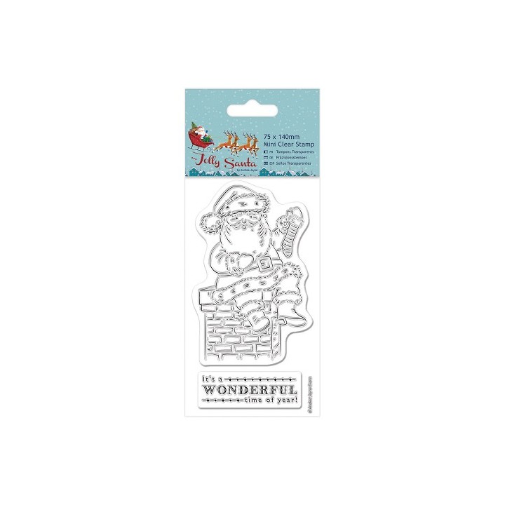 (PMA907959)75 x 140mm Mini Clear Stamp - Jolly Santa - Chimney