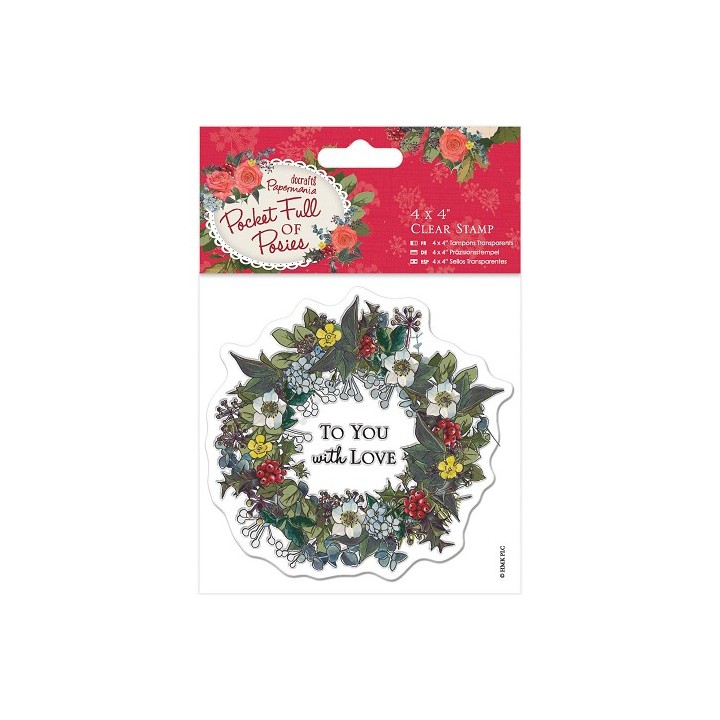 (PMA907956)4 x 4 Clear Stamp - Pocket Full of Posies - Wreath