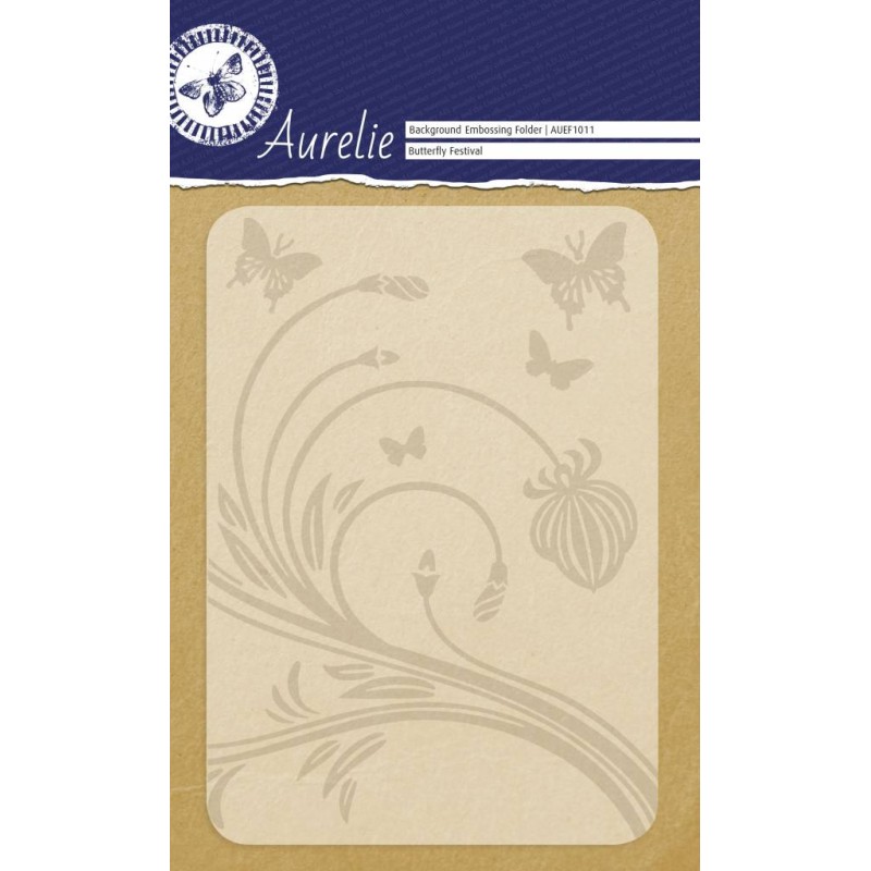 (AUEF1011)Aurelie Butterfly Festival Background Embossing Folder
