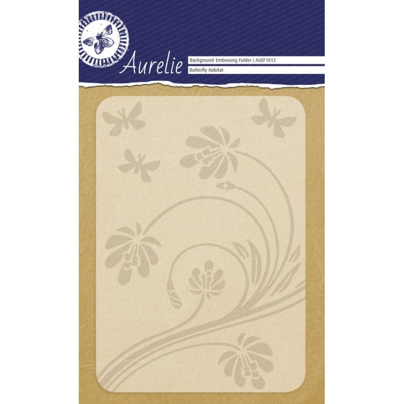 (AUEF1012)Aurelie Butterfly Habitat Background Embossing Folder
