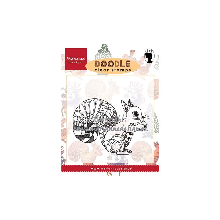 (EWS2214)Clear stamp Doodle Squirrel