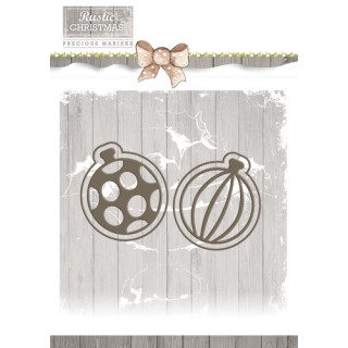 (PM10043)Precious Marieke - Rustic Christmas - Bauble Set