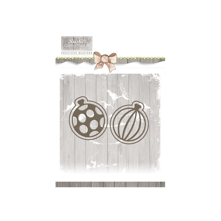 (PM10043)Precious Marieke - Rustic Christmas - Bauble Set