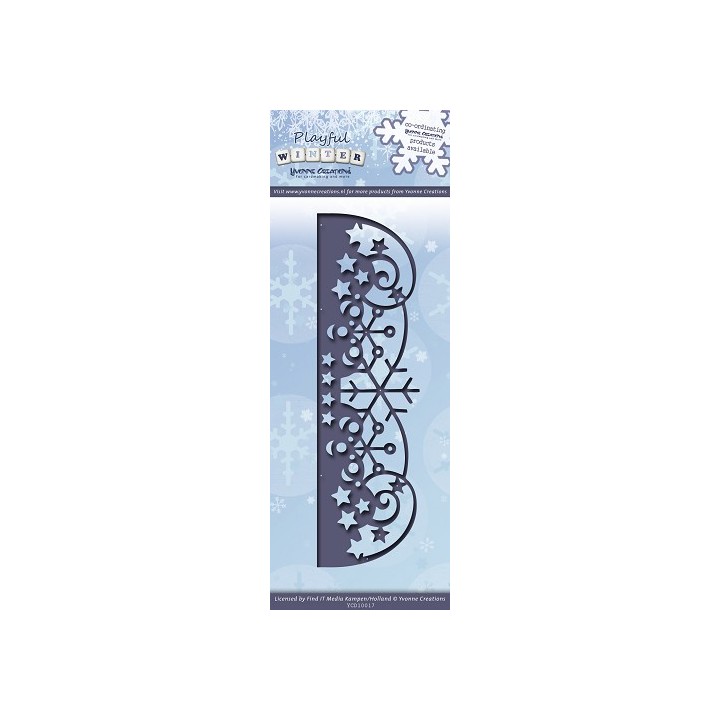 (YCD10017)Yvonne Creations - Playful Winter - Snowflakes border