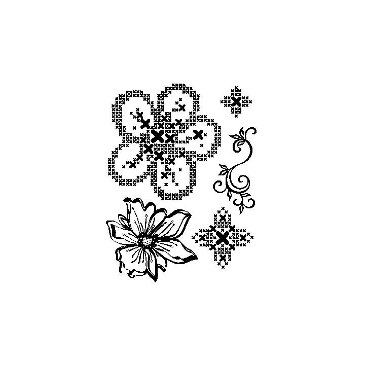 (4003 033 00)Clear stamps set Kreuzstich Blumen