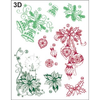 (4003 070 00)Clear stamps set 3D Weihnachts Motive Klassisch