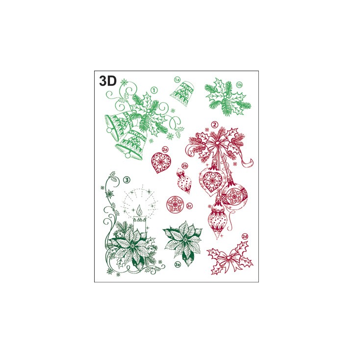 (4003 070 00)Clear stamps set 3D Weihnachts Motive Klassisch
