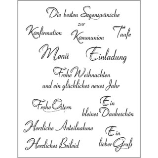 (4003 044 00)Clear stamps set Duitse Text 2