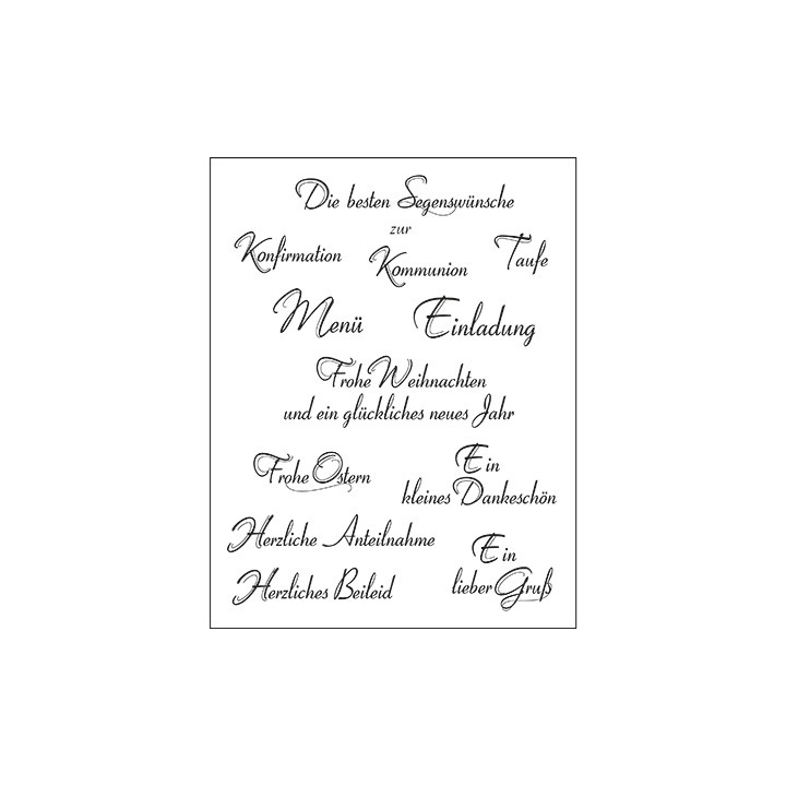 (4003 044 00)Clear stamps set Duitse Text 2